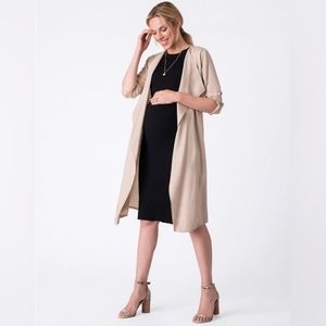 Seraphine Premium Trench Maternity Jacket - Size 4 - Taupe / Tan NWT